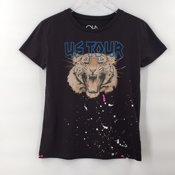 New Chaser Tiger US Tour Vintage Black Graphic Tee - Picture 2 of 7